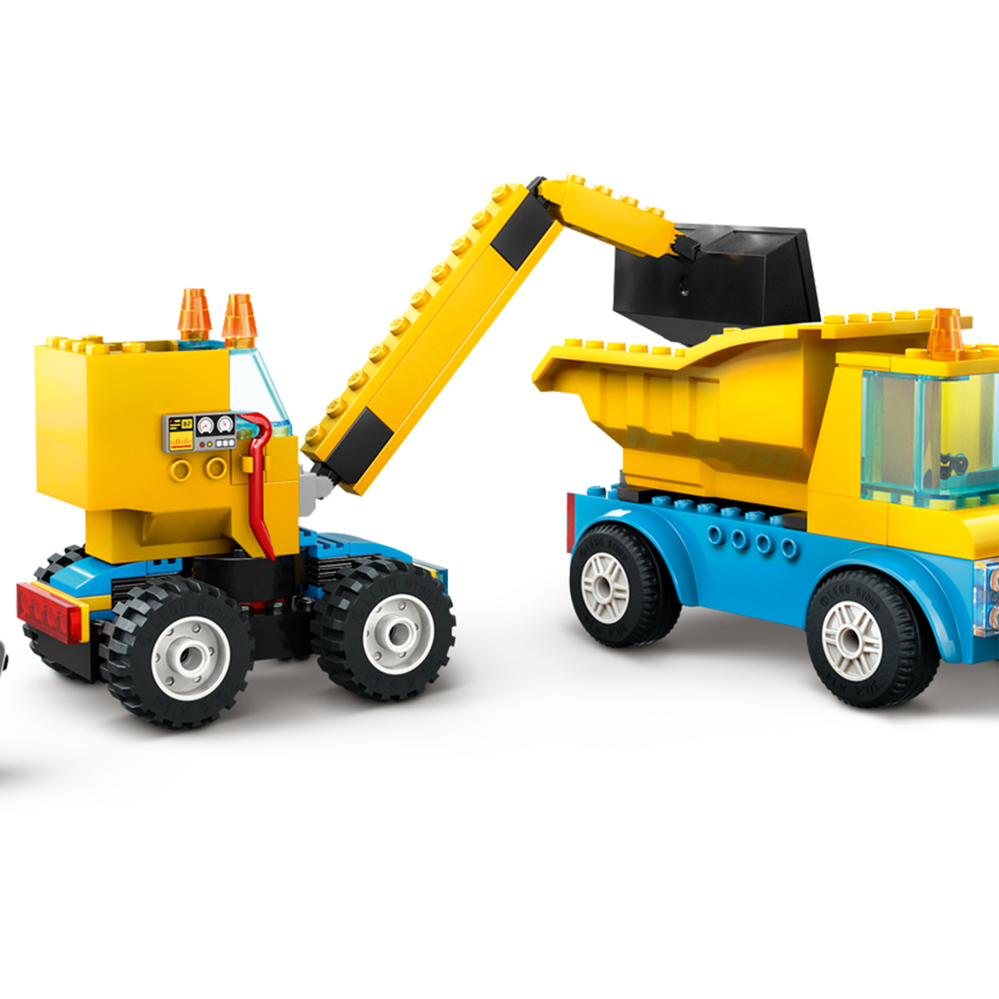 Baufahrzeuge und Kran mit Abrissbirne - 60391