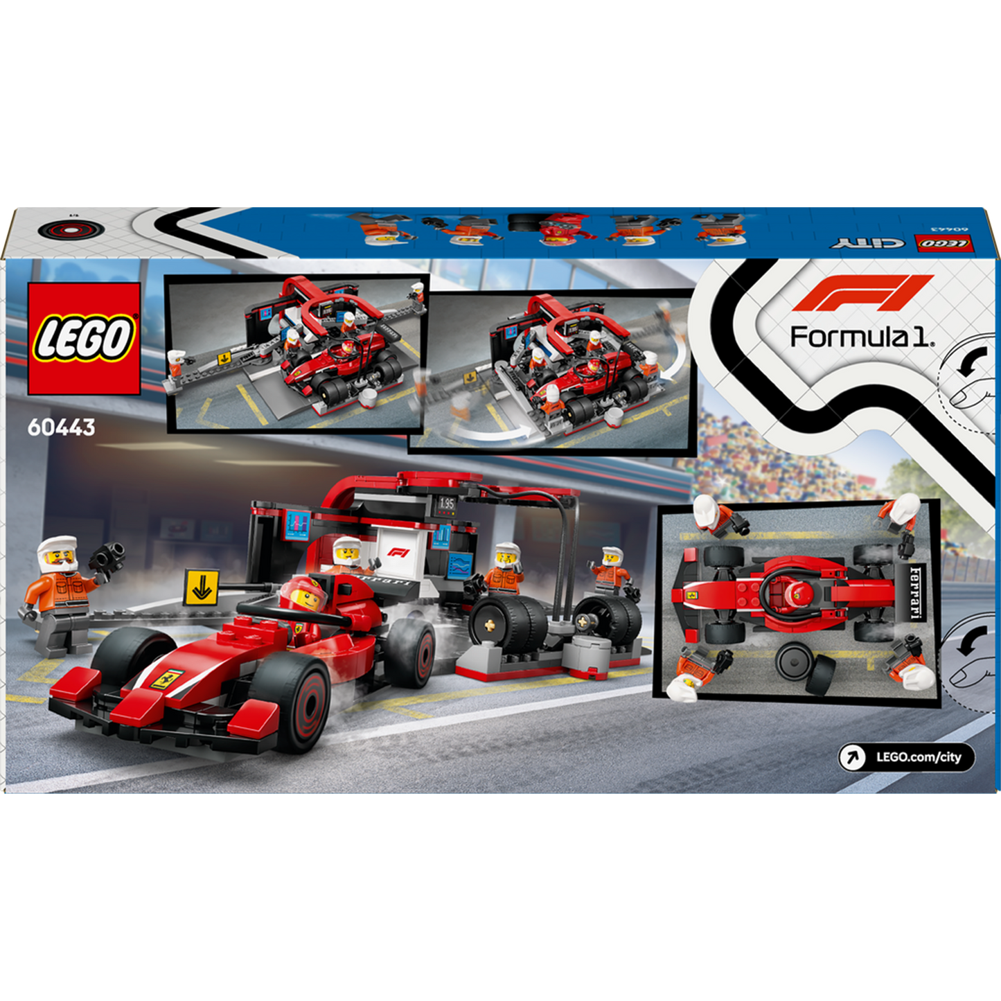 F1® Boxenstopp mit Boxencrew und Ferrari Flitzer - 60443